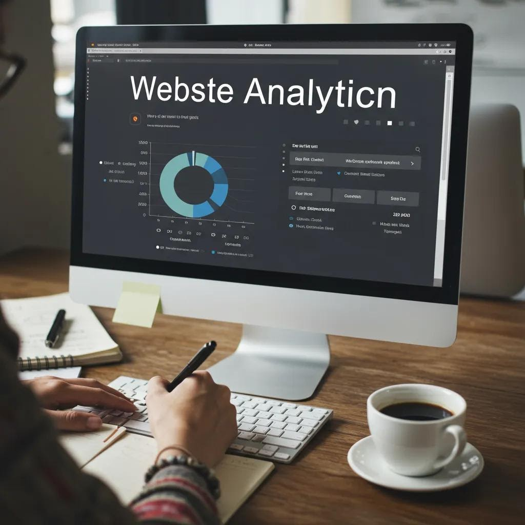 Website analytics dashboard on a computer screen, representing ongoing costs after website launch